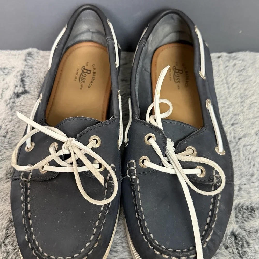 GH Bass Sailor Womens Shoes Size 7.5 M Boat Shoes Steel Navy Blue